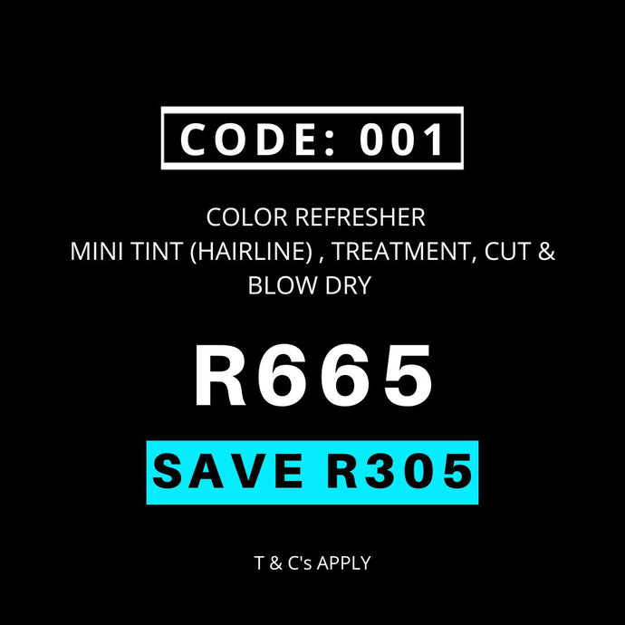 Black Friday Code 001 - Colour Refresher Mini Tint Treatment Cut & Blow Wave