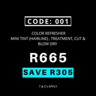 Black Friday Code 001 - Colour Refresher Mini Tint Treatment Cut & Blow Wave